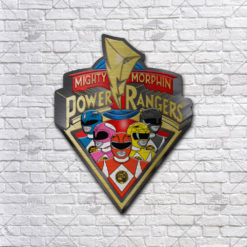 Mighty Morphin Power Rangers Logo and Characters Metal Sign For Fans Home Decoration
