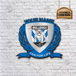 Personalise Name NRL Canterbury Bulldogs Logo Metal Sign Wall Art Decoration