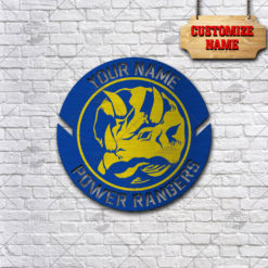 Custom Name Mighty Morphin Power Rangers Movie Blue Ranger Morpher Metal Sign For Fans Home Decoration
