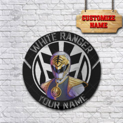 Custom Name Mighty Morphin Power Rangers Movie White Ranger Metal Sign For Fans Home Decoration