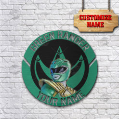 Custom Name Mighty Morphin Power Rangers Movie Green Ranger Metal Sign For Fans Home Decoration