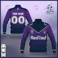 Personalise NRL Melbourne Storm 2021 Home Jersey Jacket