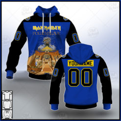 Personalized Iron Maiden Powerslave Sub Hockey Jersey Style Hoodie Long Sleeve T Shirt