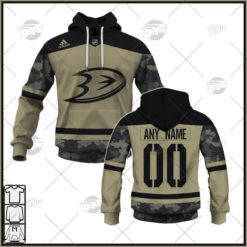 NHL Anaheim Ducks Custom Name Number Military Jersey Camo Fleece Oodie